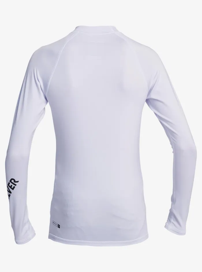 Quiksilver 816 All Time Long Sleeve UPF 50 Rashguard White Boys Rashguards