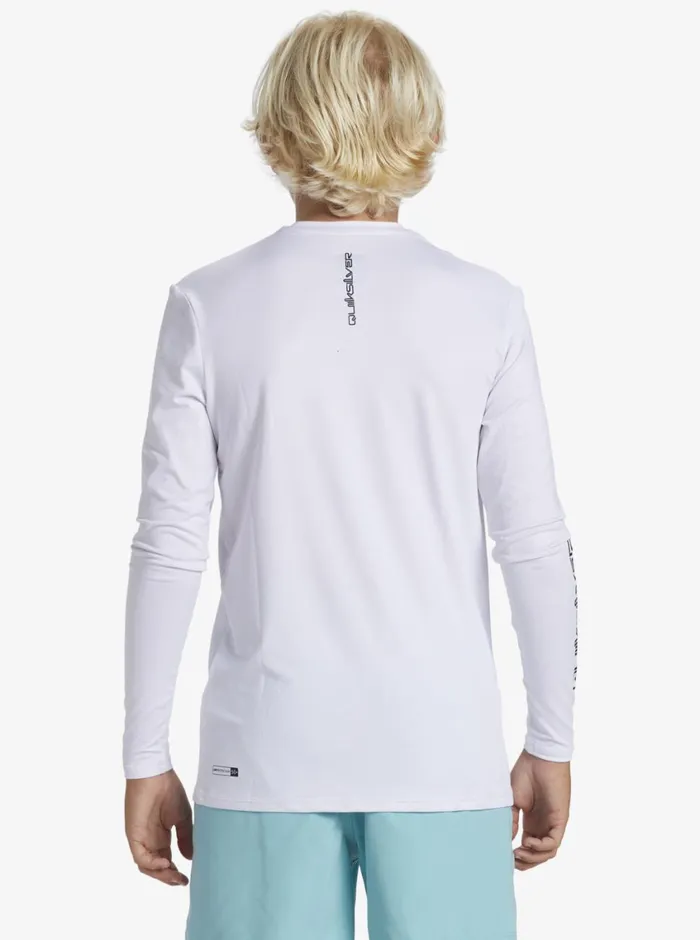 Quiksilver 816 Everyday Long Sleeve Surf Tee White Boys Rashguards Quiksilver 816 Everyday Long Sleeve Surf Tee White Boys Rashguards