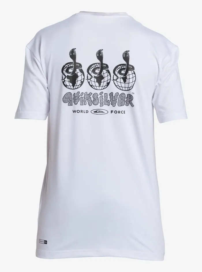Quiksilver 816 Mix Session UPF 50 Short Sleeve Surf Tee White Boys Rashguards