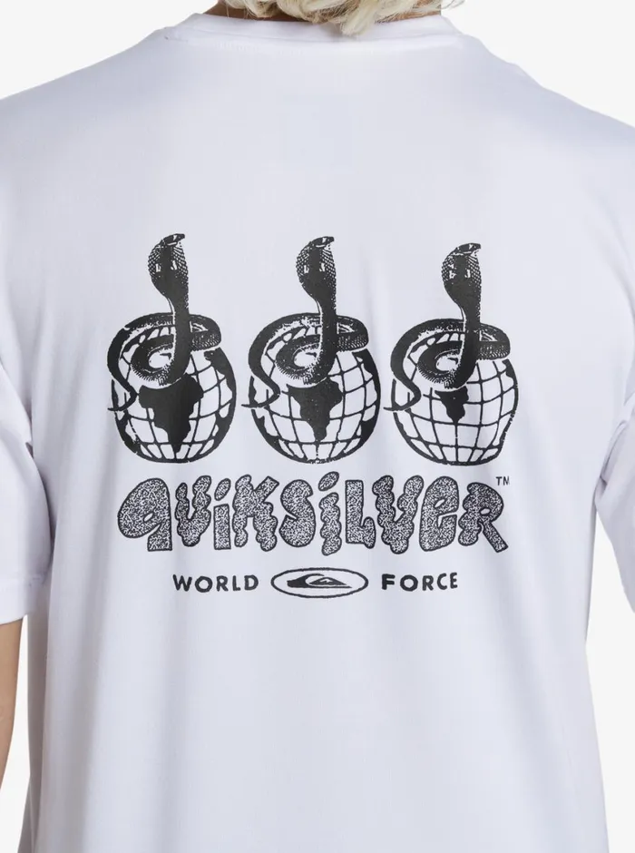 Quiksilver 816 Mix Session UPF 50 Short Sleeve Surf Tee White Boys Rashguards