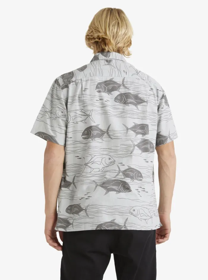 Quiksilver Dive Sites Woven Shirt Harbor Mist Dive Sites MensWaterman Shirts and Polos