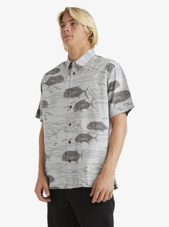 Quiksilver Dive Sites Woven Shirt Harbor Mist Dive Sites MensWaterman Shirts and Polos