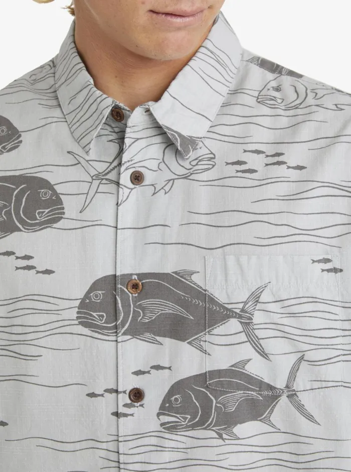 Quiksilver Dive Sites Woven Shirt Harbor Mist Dive Sites MensWaterman Shirts and Polos