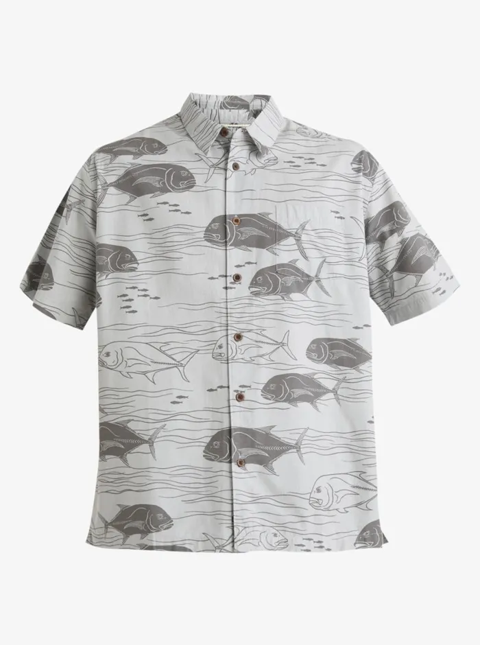 Quiksilver Dive Sites Woven Shirt Harbor Mist Dive Sites MensWaterman Shirts and Polos