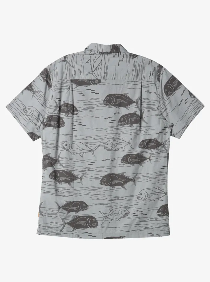 Quiksilver Dive Sites Woven Shirt Harbor Mist Dive Sites MensWaterman Shirts and Polos