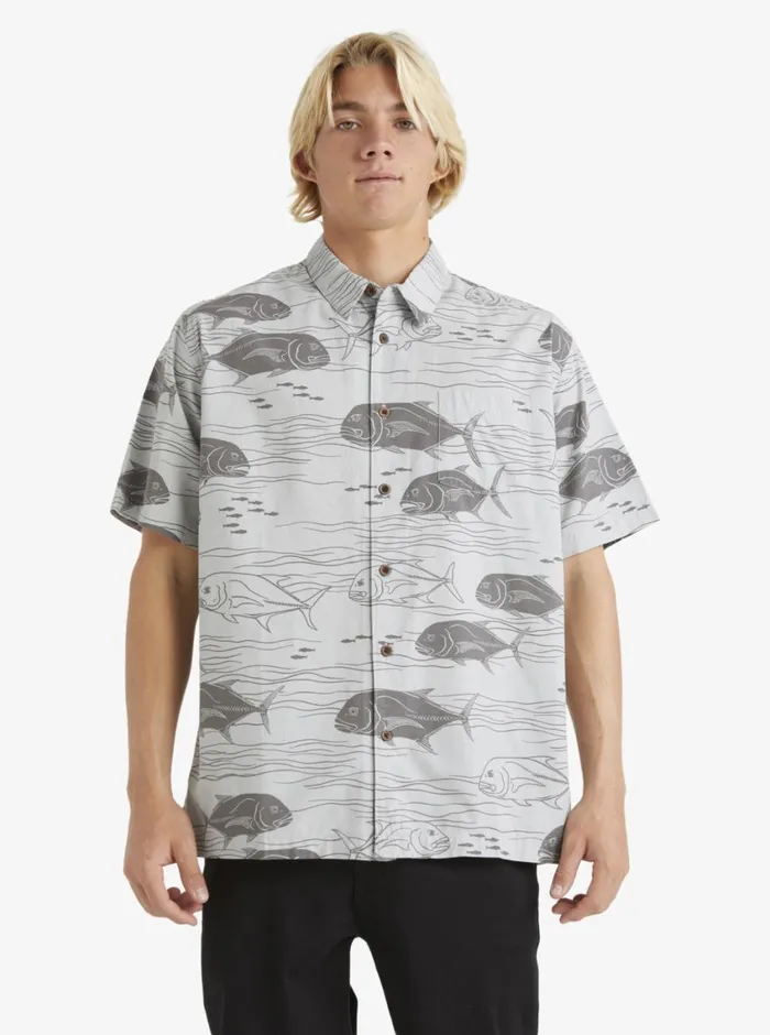 Quiksilver Dive Sites Woven Shirt Harbor Mist Dive Sites MensWaterman Shirts and Polos