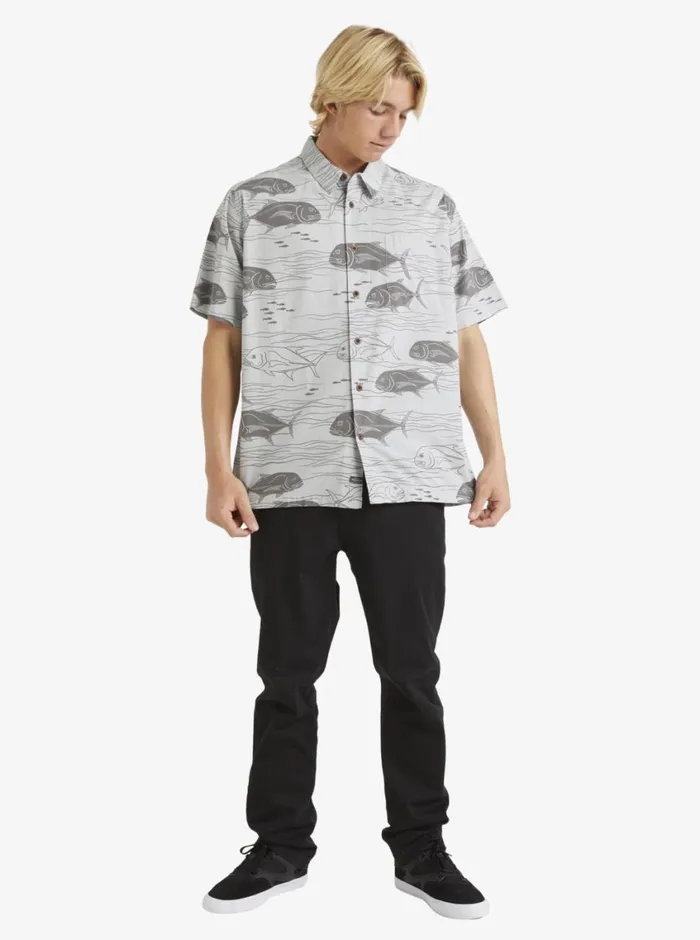 Quiksilver Dive Sites Woven Shirt Harbor Mist Dive Sites MensWaterman Shirts and Polos