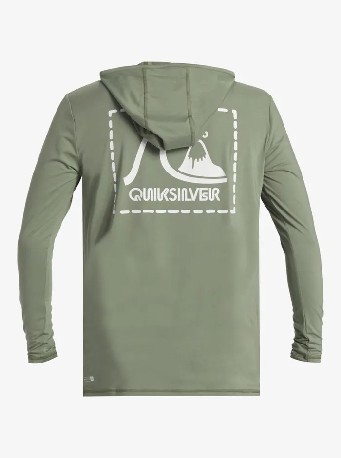 Quiksilver DNA Hood Hooded Surf Tee Sea Spray Mens Rashguards Quiksilver DNA Hood Hooded Surf Tee Sea Spray Mens Rashguards