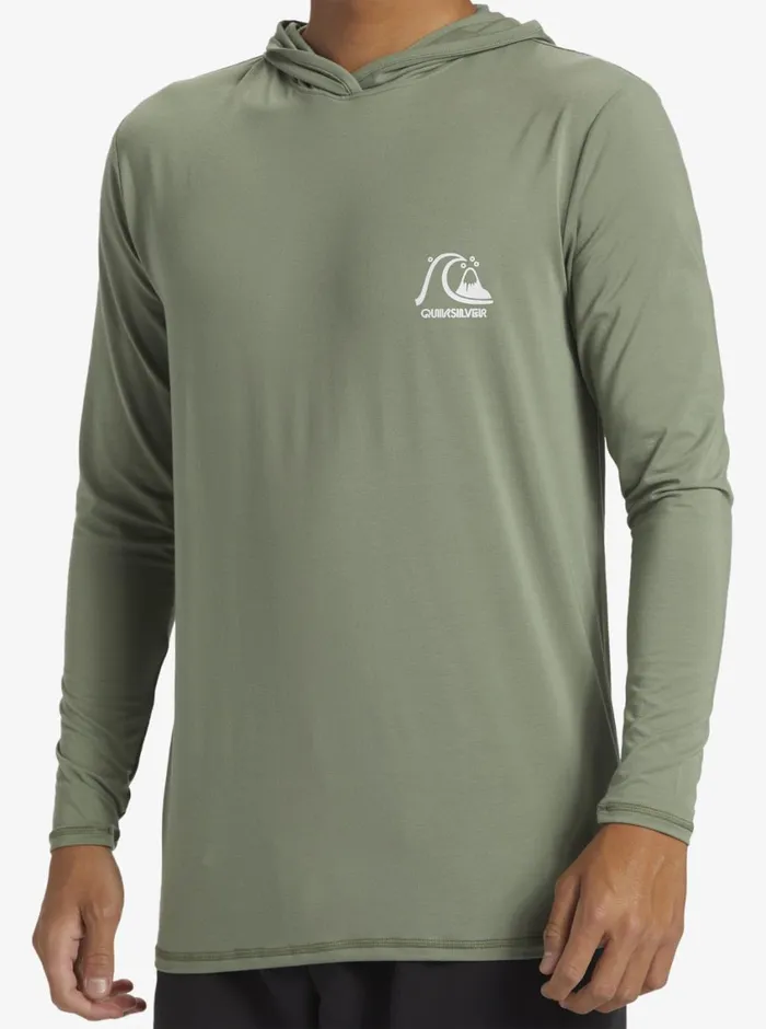 Quiksilver DNA Hood Hooded Surf Tee Sea Spray Mens Rashguards Quiksilver DNA Hood Hooded Surf Tee Sea Spray Mens Rashguards