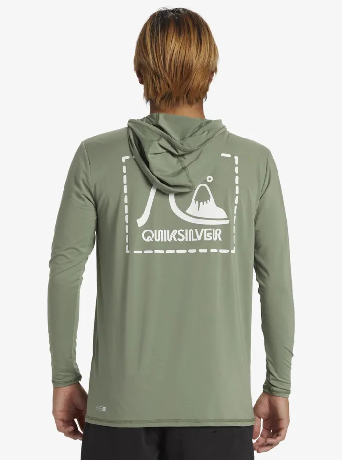 Quiksilver DNA Hood Hooded Surf Tee Sea Spray Mens Rashguards Quiksilver DNA Hood Hooded Surf Tee Sea Spray Mens Rashguards