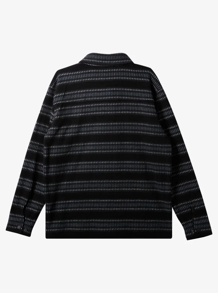 Quiksilver Epic Surf Days Fleece Overshirt Black Surf Days Stripe Mens Sweatshirts and Hoodies
