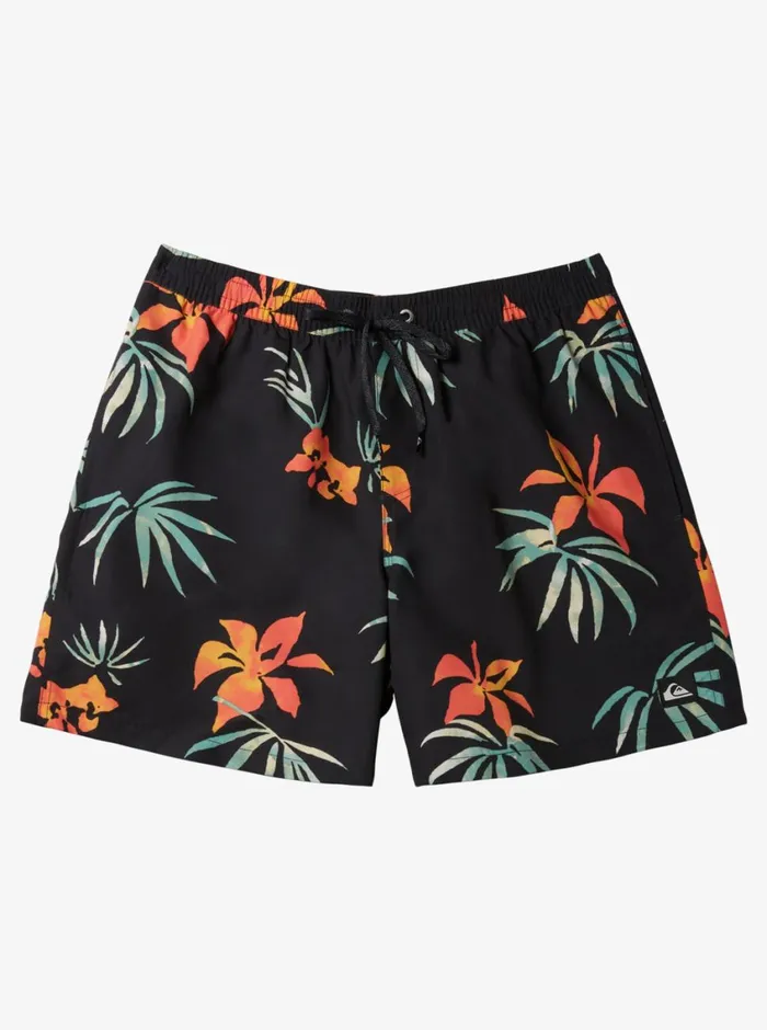 Quiksilver Everyday Mix Volley 17034 Elastic Waist Shorts Black Mens Elastic Waist