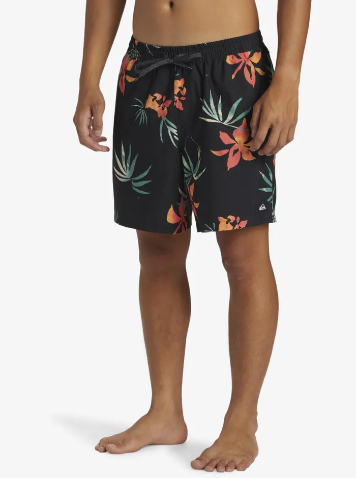 Quiksilver Everyday Mix Volley 17034 Elastic Waist Shorts Black Mens Elastic Waist