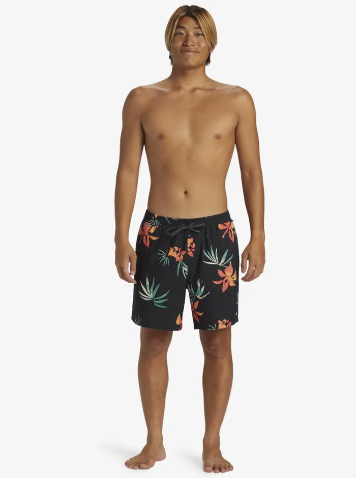 Quiksilver Everyday Mix Volley 17034 Elastic Waist Shorts Black Mens Elastic Waist