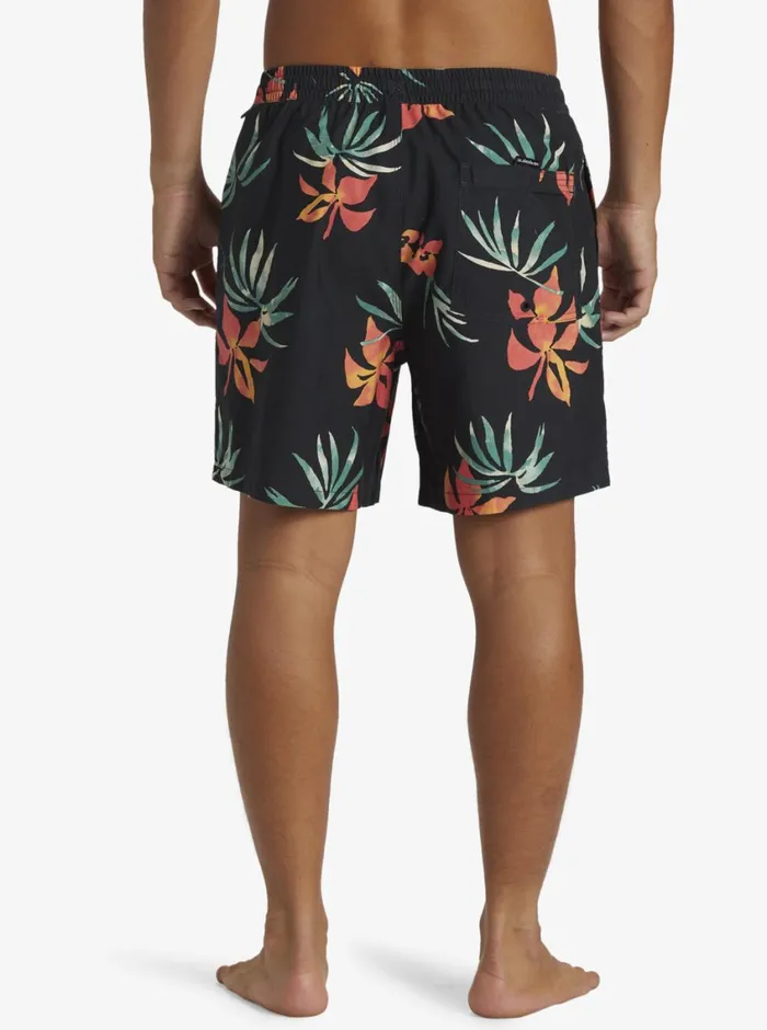 Quiksilver Everyday Mix Volley 17034 Elastic Waist Shorts Black Mens Elastic Waist