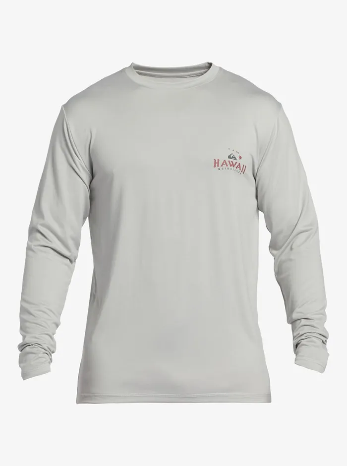 Quiksilver Hi Royalty Surf Long Sleeve UPF 50 Surf TShirt Grey Violet Mens Rashguards