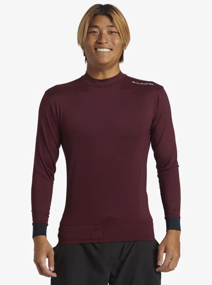 Quiksilver Highline UPF50 Long Sleeve Surf Tee Wine Mens Rashguards