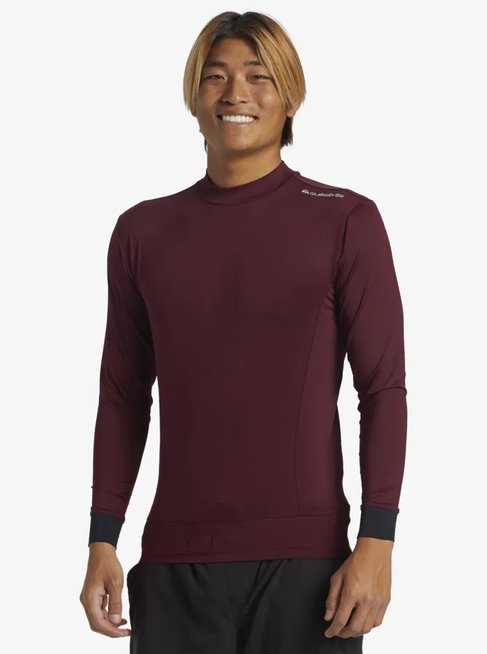 Quiksilver Highline UPF50 Long Sleeve Surf Tee Wine Mens Rashguards