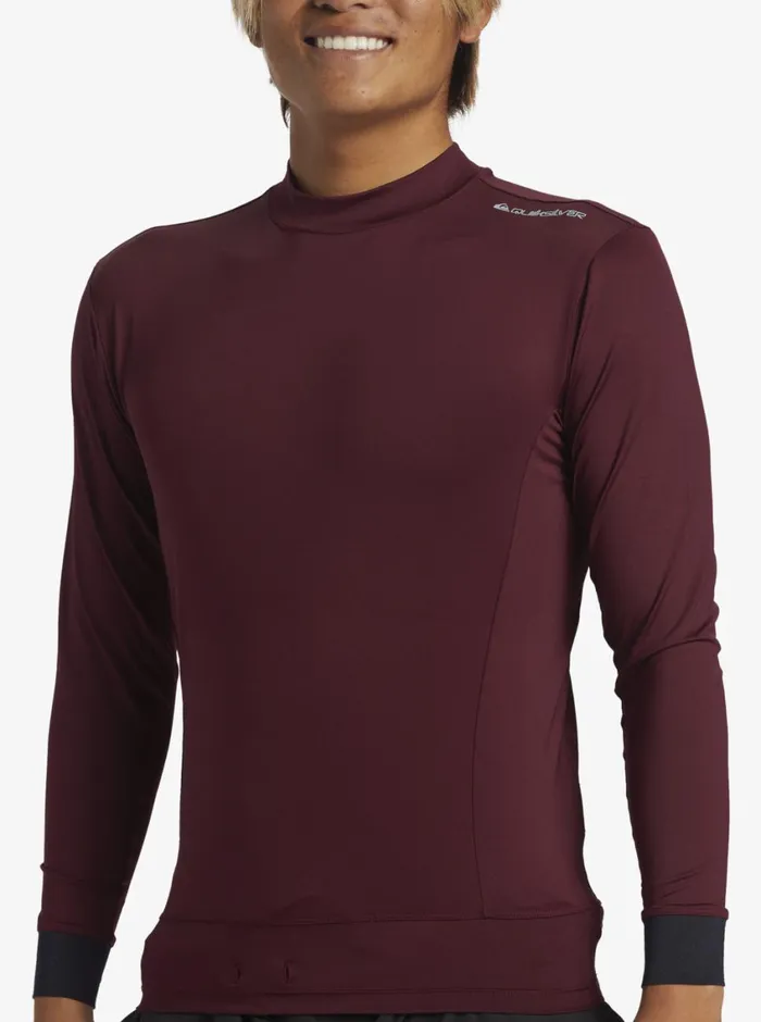 Quiksilver Highline UPF50 Long Sleeve Surf Tee Wine Mens Rashguards