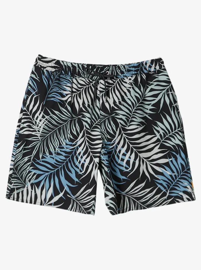 Quiksilver Wild Fern 17034 Elastic Waist Shorts Wild Fern Black MensWaterman Elastic Waist