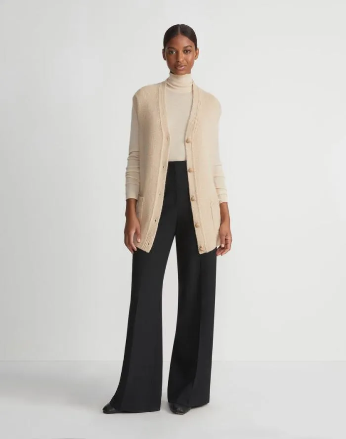 Ready To Wear Fine Gauge Cashmere Stand Collar Sweater Pampas Plume Lafayette 148 New York Sweaters and Knits