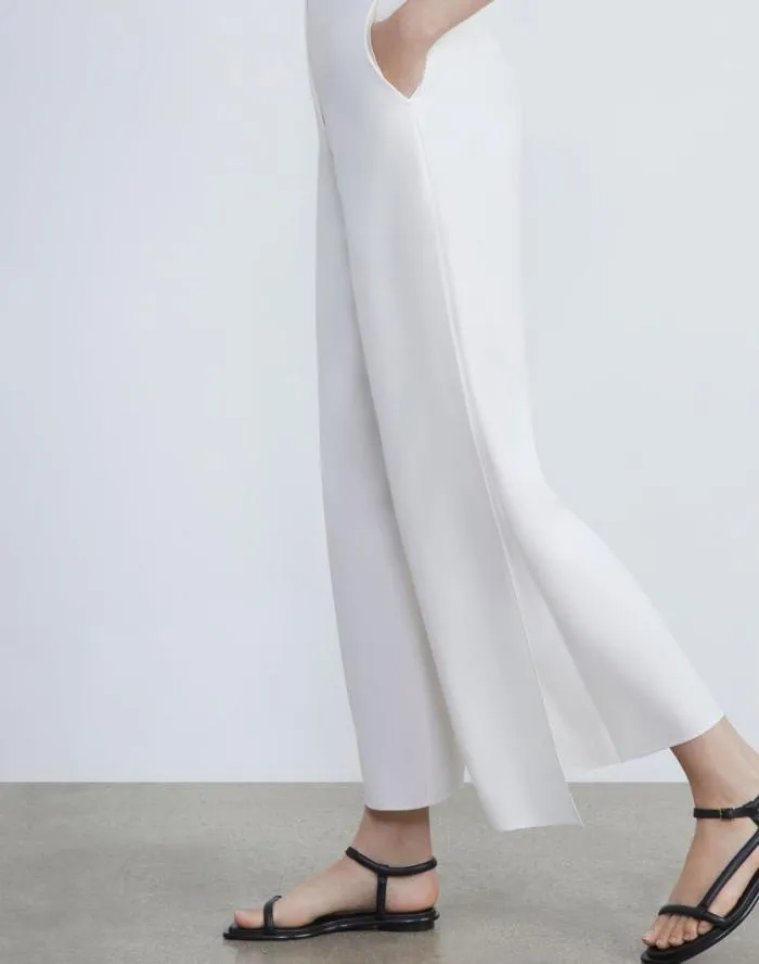 Ready To Wear Finesse Crepe Franklin Wide Leg Ankle Pant Cloud Lafayette 148 New York Pants and Shorts