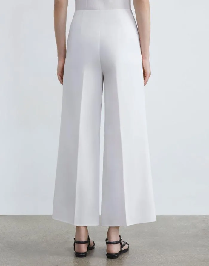 Ready To Wear Finesse Crepe Franklin Wide Leg Ankle Pant Cloud Lafayette 148 New York Pants and Shorts