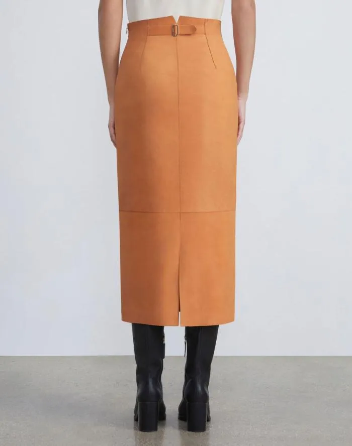Ready To Wear Nubuck Suede Pencil Skirt Antique Bronze Lafayette 148 New York Skirts
