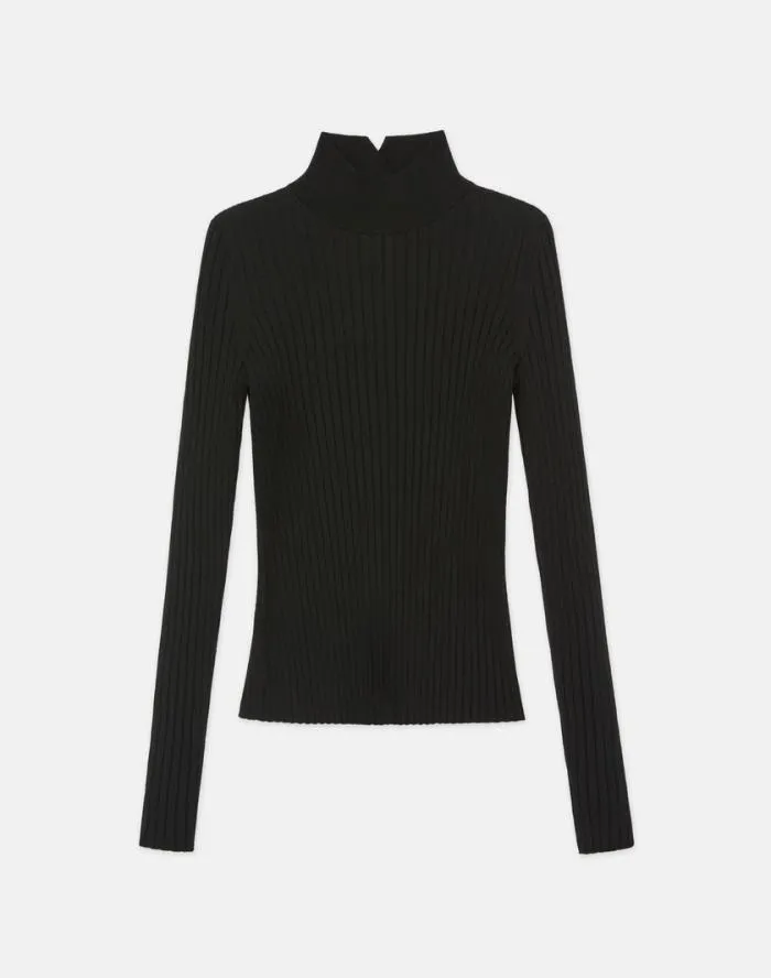 Ready To Wear Responsible Fine Gauge Merino Ribbed Mockneck Sweater Black Lafayette 148 New York Sweaters and Knits Ready To Wear Responsible Fine Gauge Merino Ribbed Mockneck Sweater Black Lafayette 148 New York Sweaters and Knits