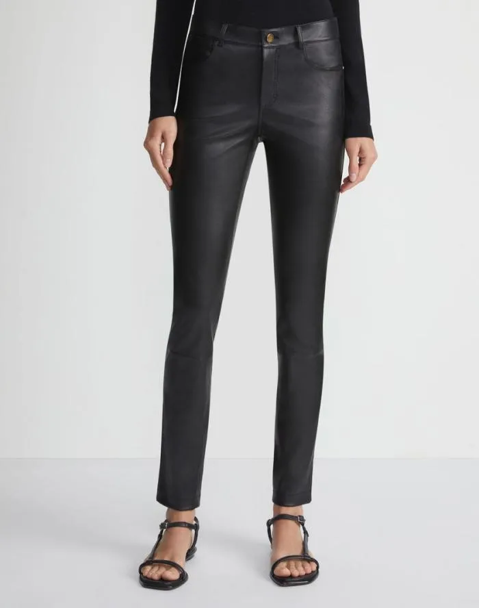 Ready To Wear Silky Stretch Nappa Leather Mercer Pant Black Lafayette 148 New York Pants and Shorts