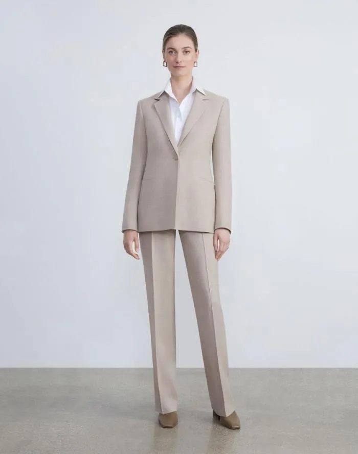 Ready To Wear Virgin Wool Blazer Grey Heather Lafayette 148 New York Jackets and Blazers