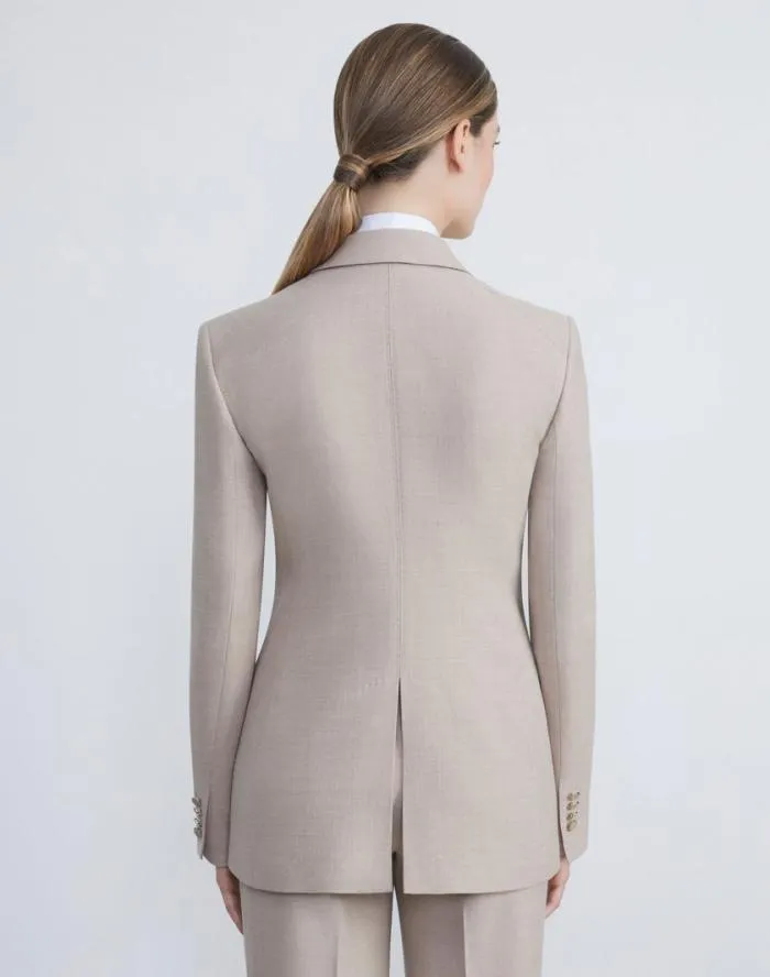 Ready To Wear Virgin Wool Blazer Grey Heather Lafayette 148 New York Jackets and Blazers