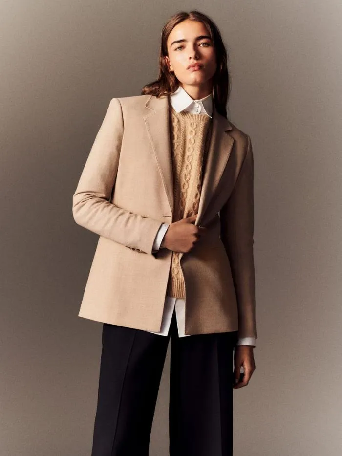 Ready To Wear Virgin Wool Blazer Grey Heather Lafayette 148 New York Jackets and Blazers