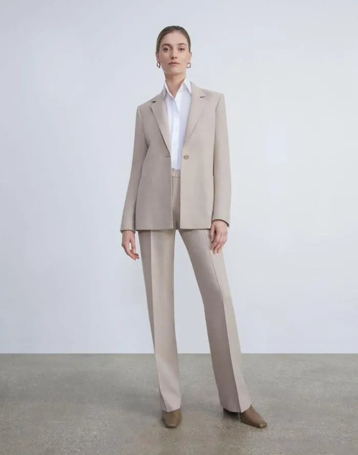 Ready To Wear Virgin Wool Blazer Grey Heather Lafayette 148 New York Jackets and Blazers