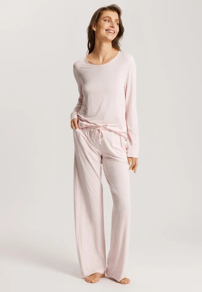 Relaxed Round Neck Top Rose Melange Women HANRO Pajama Tops