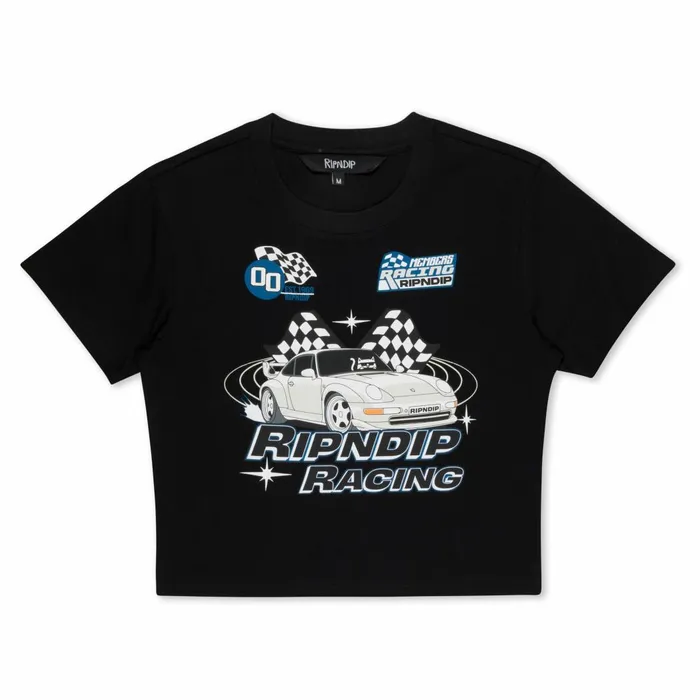 Ripndip Ripnrace Cropped Baby Tee Black Short Sleeve Tees