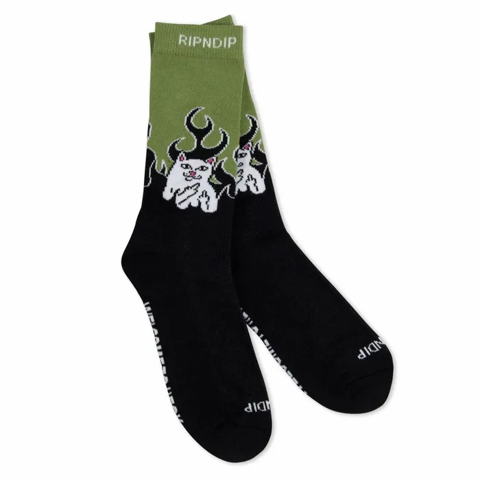 Ripndip Welcome To Heck Socks BlackLight Forest Shop Socks