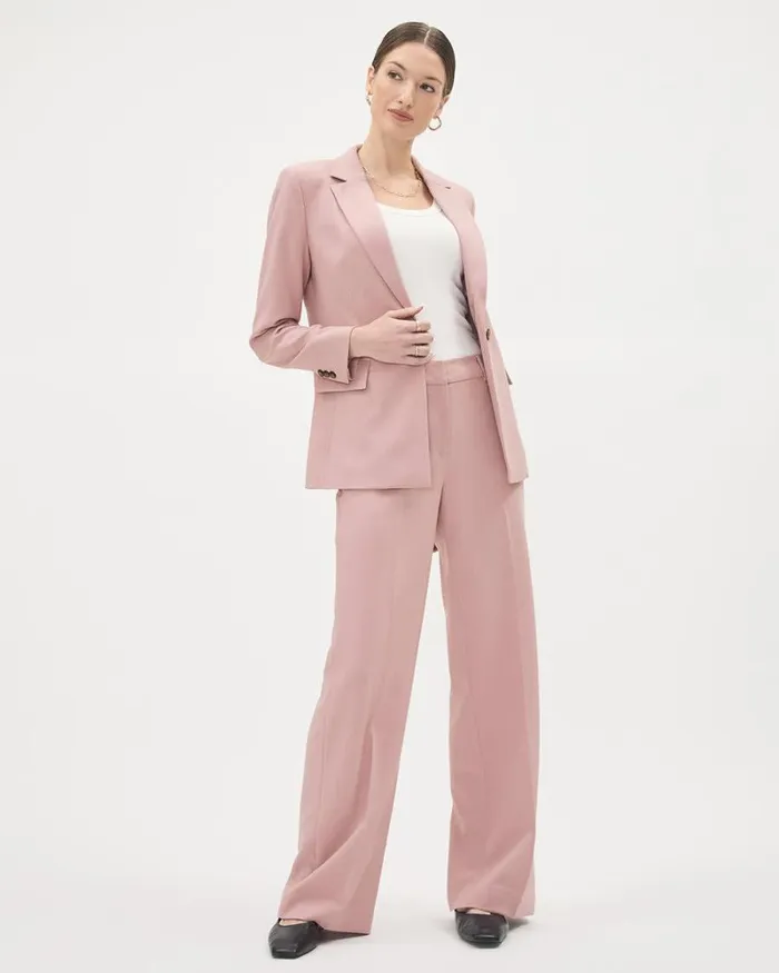 RWandCO Blazers Pink OneButton Blazer Pink Blush 8211 Women