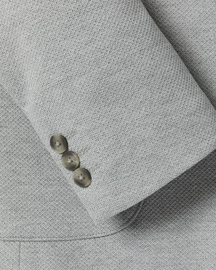 RWandCO Blazers SlimFit Textured Knit Blazer Light Grey 8211 Men