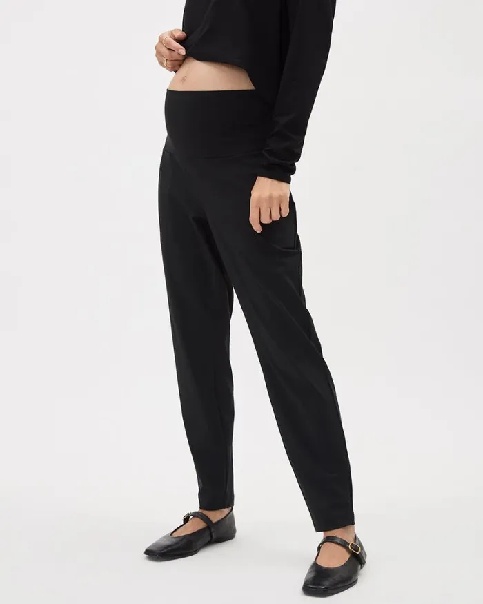 RWandCO Bottoms The Anywhere Jogger 8211 Thyme Maternity Black 8211 Women