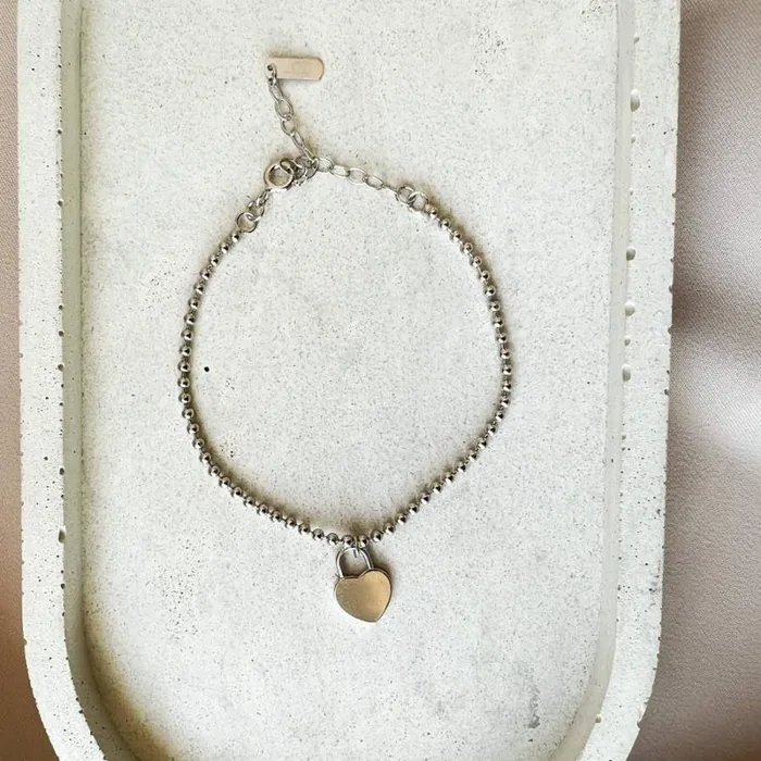 RWandCO Bracelets and Rings Horace Jewelry 8211 Heart Bead Chain Bracelet Fany Silver 8211 Women RWandCO Bracelets and Rings Horace Jewelry 8211 Heart Bead Chain Bracelet Fany Silver 8211 Women