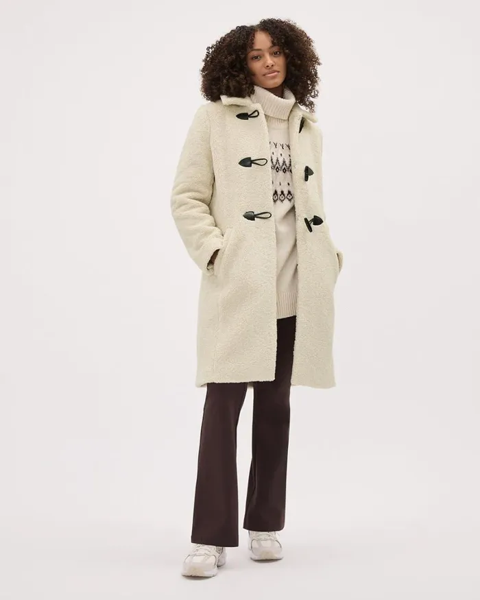 RWandCO Coats and Jackets Sherpa Coat With Toggle Closure Ancient Scroll 8211 Women RWandCO Coats and Jackets Sherpa Coat With Toggle Closure Ancient Scroll 8211 Women