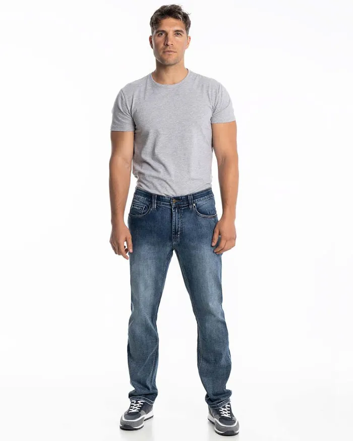 RWandCO Jeans LOIS 8211 Brandon Athletic Blue Wash Jeans Medium Blue 8211 Men