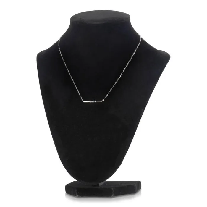 RWandCO Necklaces Club Rochelier 5A Cubic Zirconia Sparkling Gemstones Bar Necklace Silver 8211 Women
