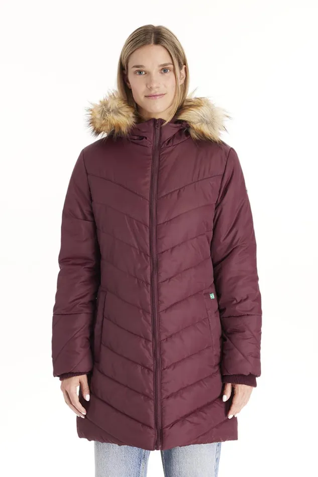 RWandCO Outerwear Lexi 8211 3in1 Maternity Coat With Removable Hood 8211 Modern Eternity Maternity Dark Red 8211 Women