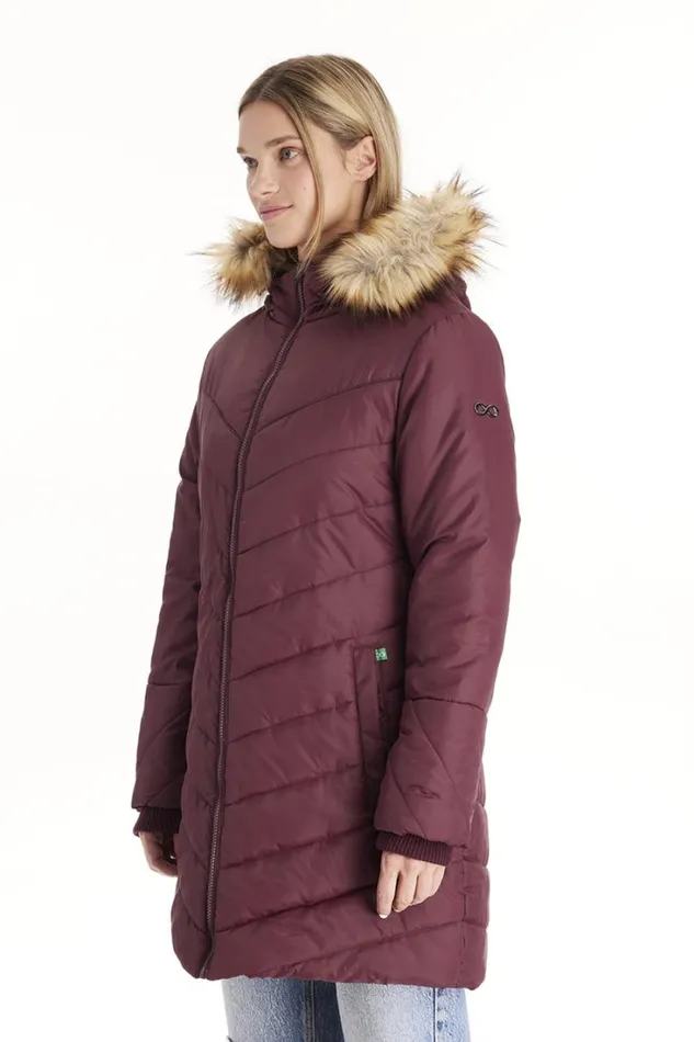 RWandCO Outerwear Lexi 8211 3in1 Maternity Coat With Removable Hood 8211 Modern Eternity Maternity Dark Red 8211 Women