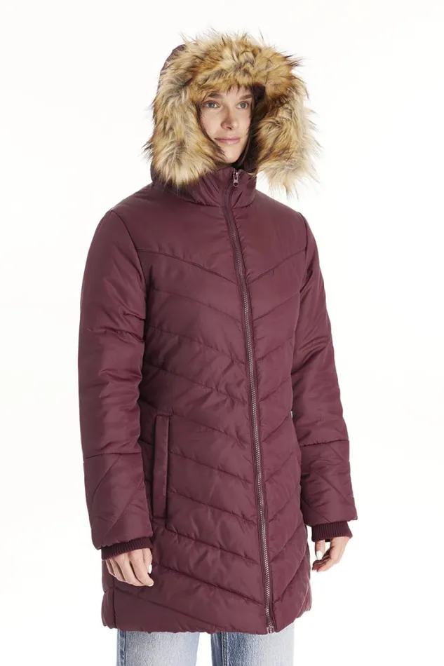 RWandCO Outerwear Lexi 8211 3in1 Maternity Coat With Removable Hood 8211 Modern Eternity Maternity Dark Red 8211 Women