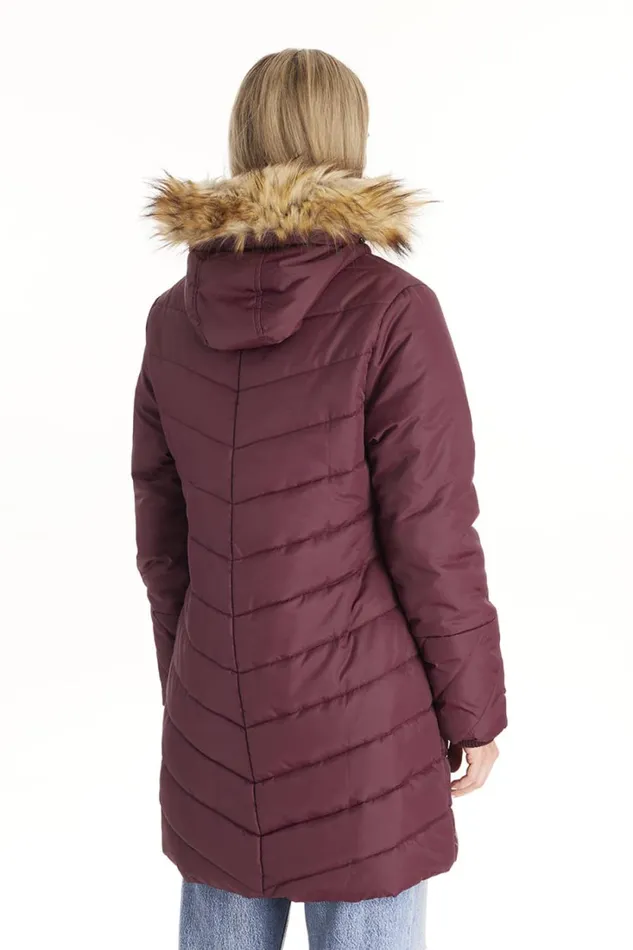 RWandCO Outerwear Lexi 8211 3in1 Maternity Coat With Removable Hood 8211 Modern Eternity Maternity Dark Red 8211 Women