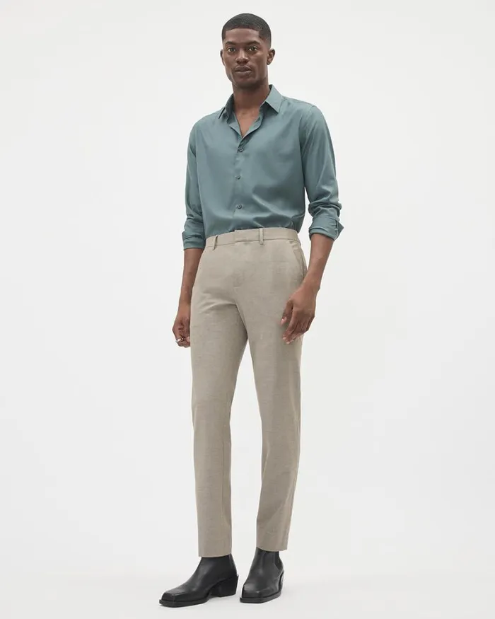 RWandCO Shirts SlimFit KnitLike Dress Shirt Balsam Green 8211 Men