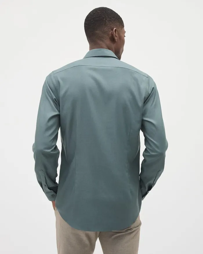 RWandCO Shirts SlimFit KnitLike Dress Shirt Balsam Green 8211 Men